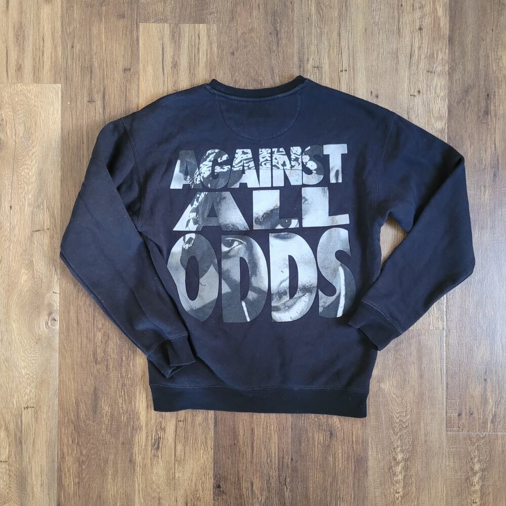 2Pac Men's XS Black Crewneck Sweatshirt Against All Odds Tupac Rap